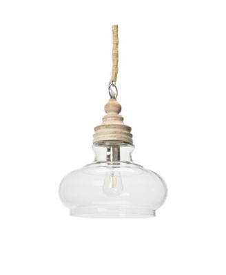 Distressed Mango Wood Ceiling Light Cream and Natural