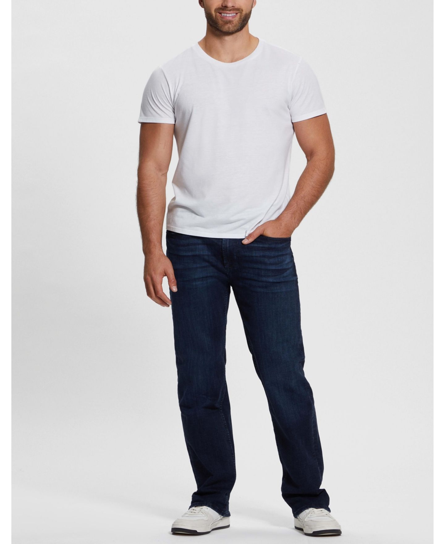 Мужские джинсы GUESS Dark Wash Regular Straight, цвет: Тёмная варка — фото 1