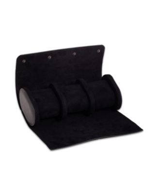 Leather Three Watch Roll with Inidividual Snap Compartments