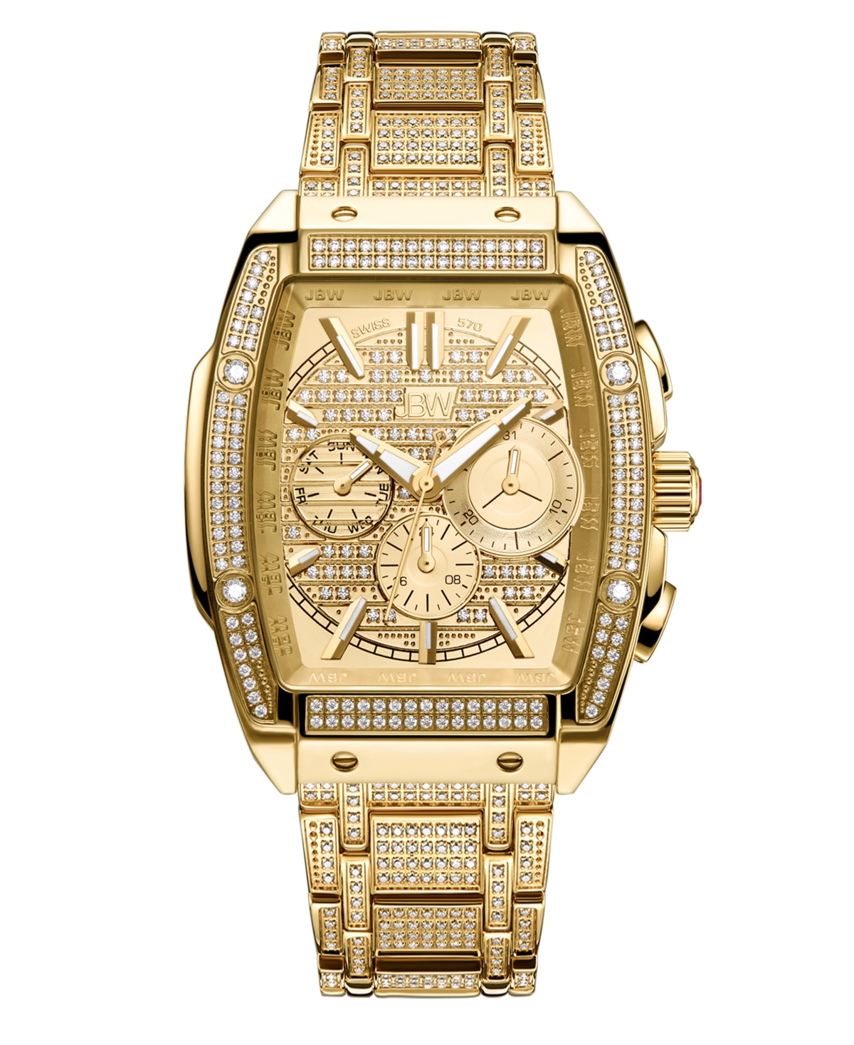 Men's Echelon Platinum Series Diamond (3 ct. t.w.) 18K Gold-Plated Stainless Steel Watch, 41Mm