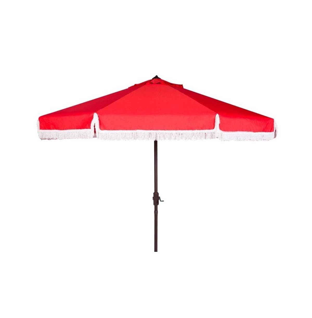 Milan Fringe 11Ft Rnd Crank Umbrella - Red/white