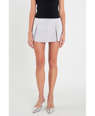 Women's Satin Single Pleat Skort