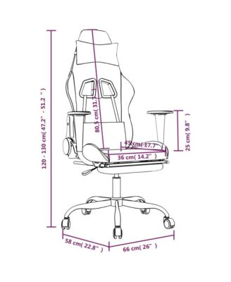 Gaming Chair with Footrest Black and Light Gray Fabric