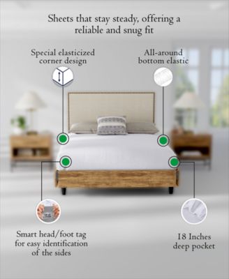 Ultra-Light Cool Crisp 100% Cotton Percale 4-Pc. Sheet Set, Queen