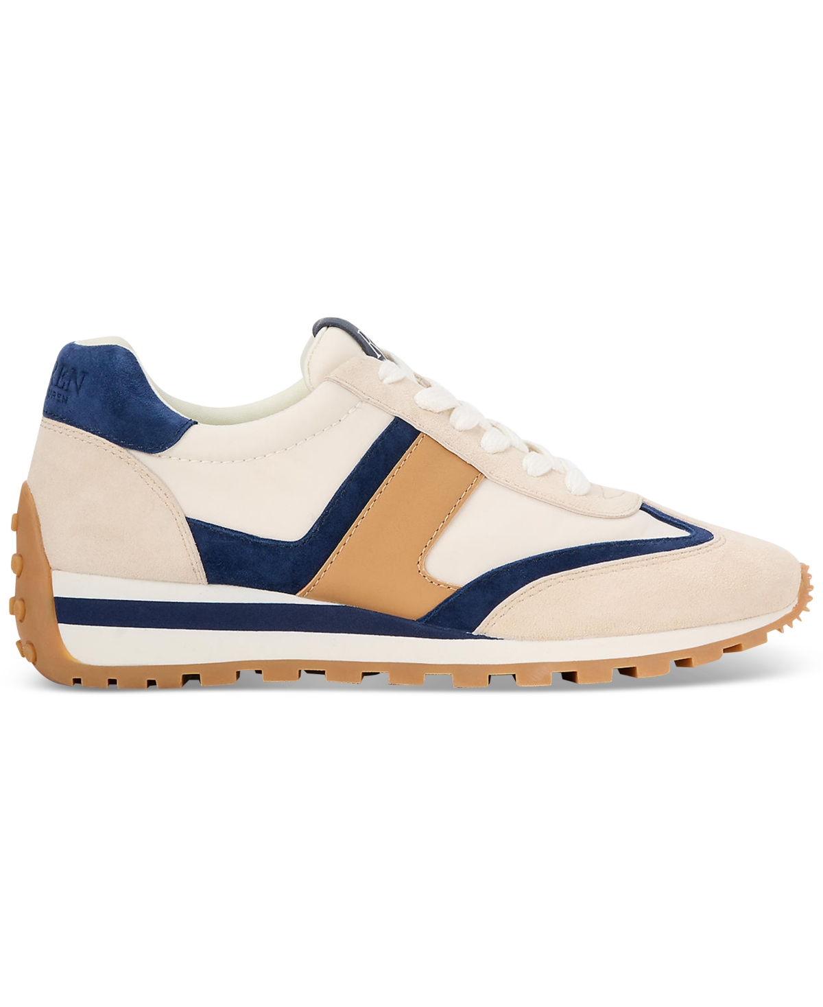 Lauren Ralph Lauren Women's Dani Lace-Up Sneakers - Explorer Sand, Refined Navy