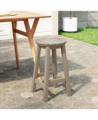 24" HDPE Outdoor Patio Round Counter Height Bar Stool