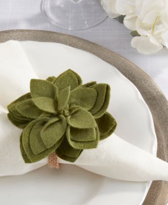 Felt Blossom Napkin Ring, Set of 4