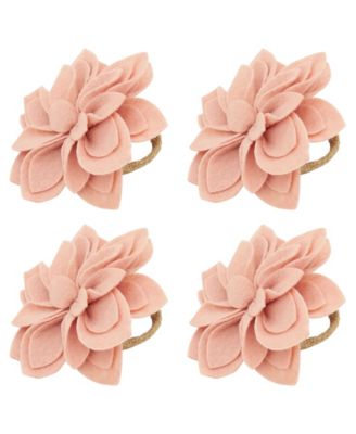 Felt Blossom Napkin Ring, Set of 4