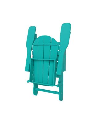 7 Piece Set Outdoor Folding Adirondack Chairs with Coffee Table Side Table