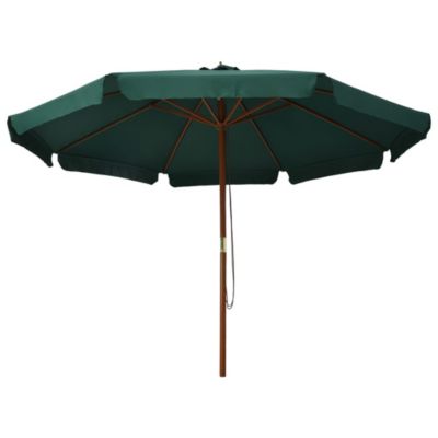 Garden Parasol with Wooden Pole 129.9" Green