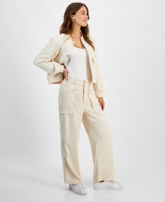 Bar III - Petite Snap-Up Bomber Jacket