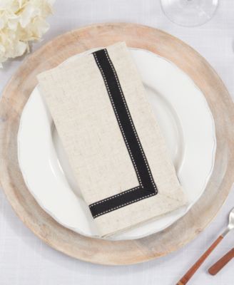 Saro Lifestyle Grosgrain Accent Collection In Black