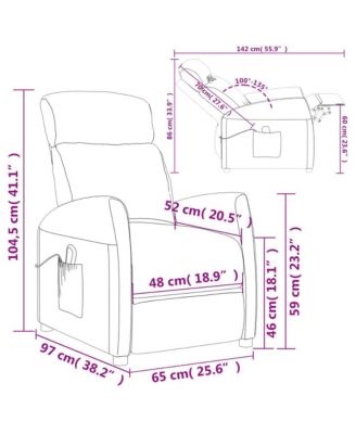 Massage Recliner Dark Brown Fabric