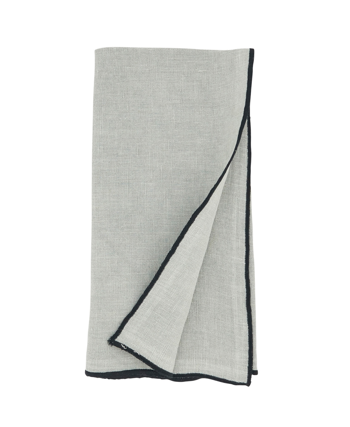 Saro Lifestyle Stonewashed Stitch Border Table Napkins Set Of 4,20"x20" In Red,white
