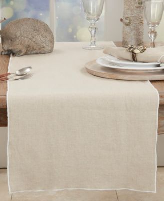 Stonewashed Stitched Edge Table Runner, 16"x72"