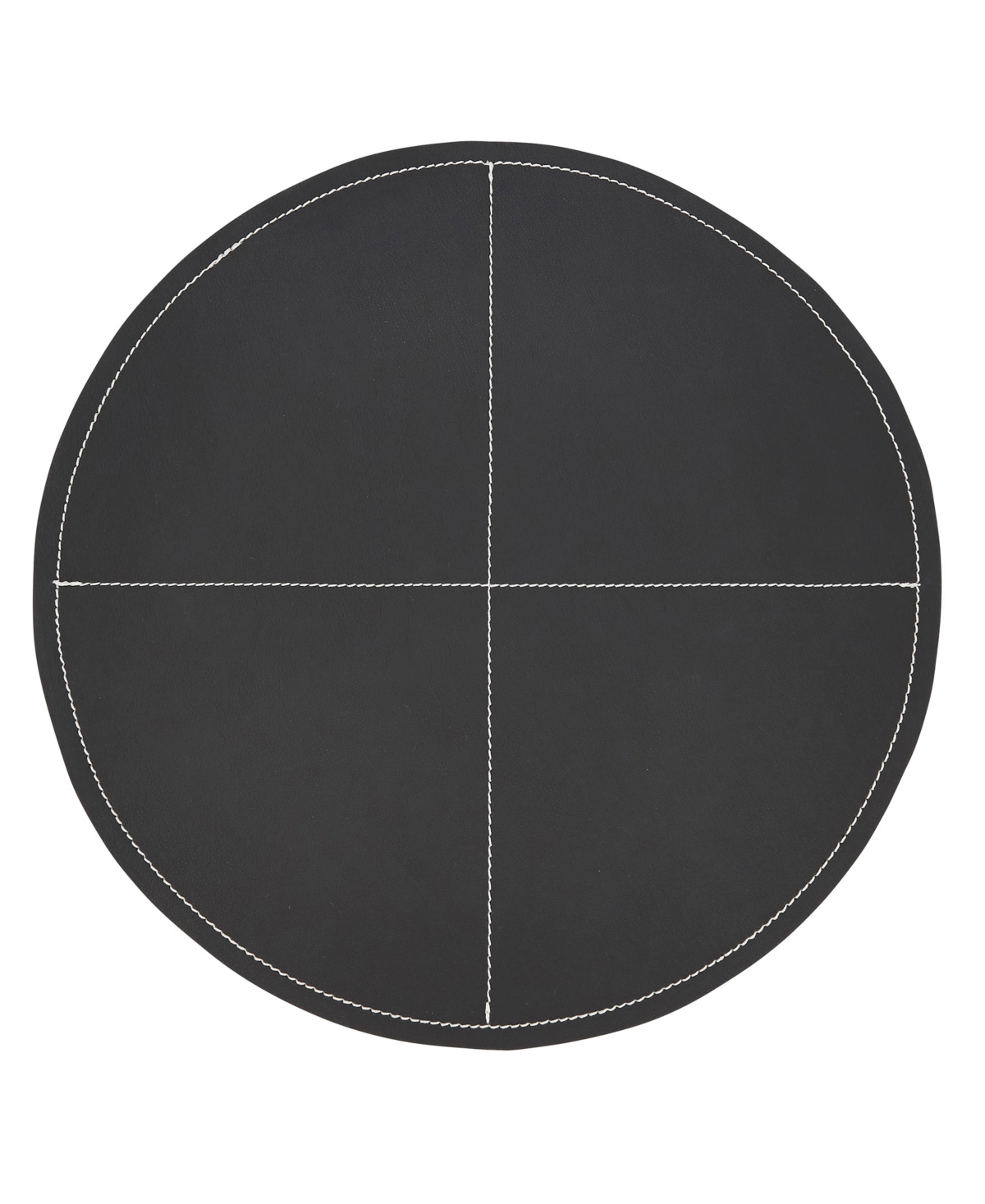 Saro Lifestyle Pu Leather Luxe Placemat Set Of 4,15"x15" In Black