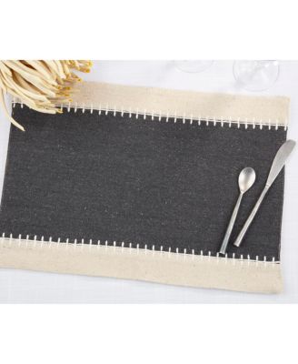 Whipstitched Border Design Placemat Set of 4, 14"x20"