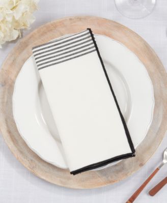 Classic Elegance Striped Napkin Set of 4, 20"x20"