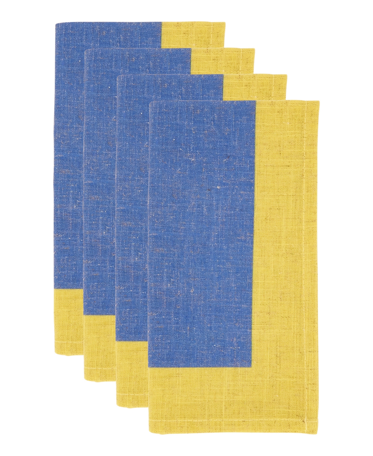 Saro Lifestyle Multicolored Band Napkin Set Of 4, 20"x20" In Seafoam