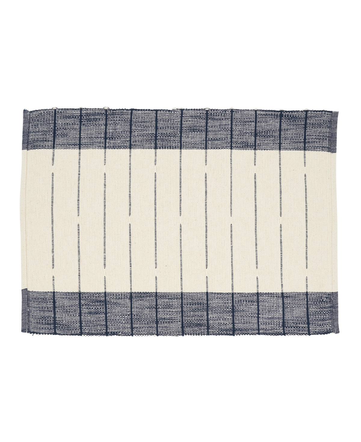 Saro Lifestyle Thin Stripe Placemats Set Of 8, 14"x20" In Navy Blue