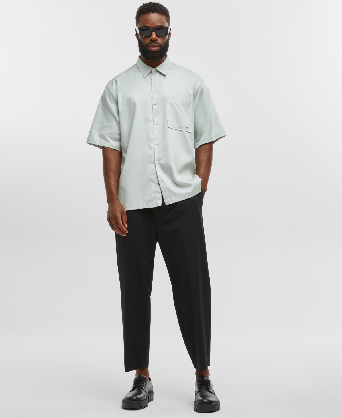 Mode Of One Men's Relaxed-fit Button-down Shirt, Created For Macy's In Iced Mint
