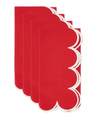 Scalloped Hem Napkin Set of 4,20"x20"