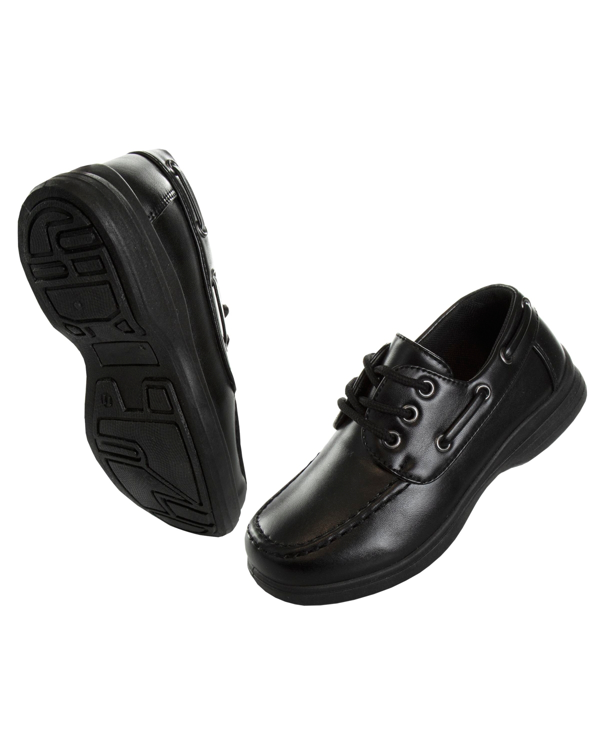 French Toast Little Boys Artificial Leather Construction School Shoes In Black