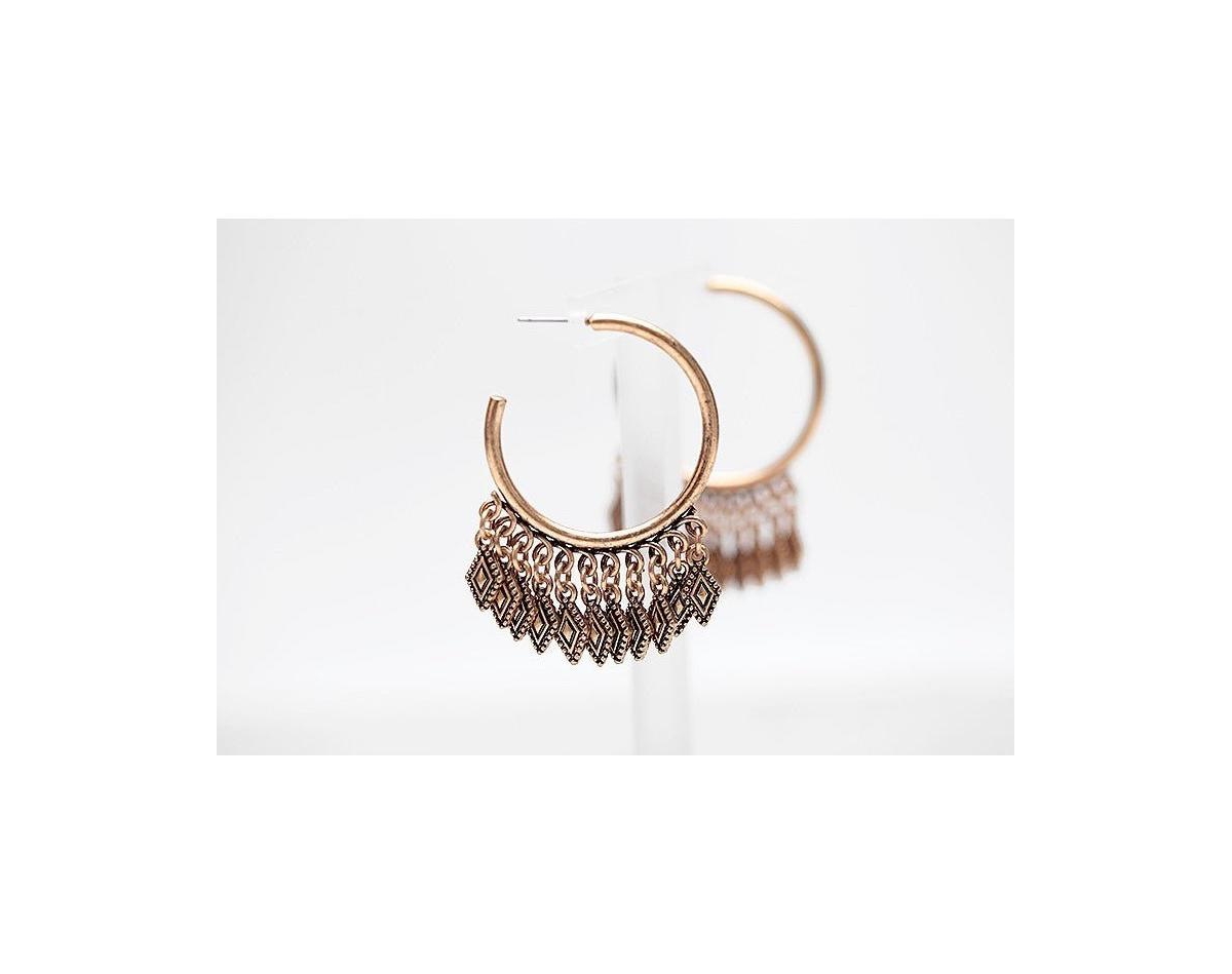 Chandelier Hoop Earrings - Gold