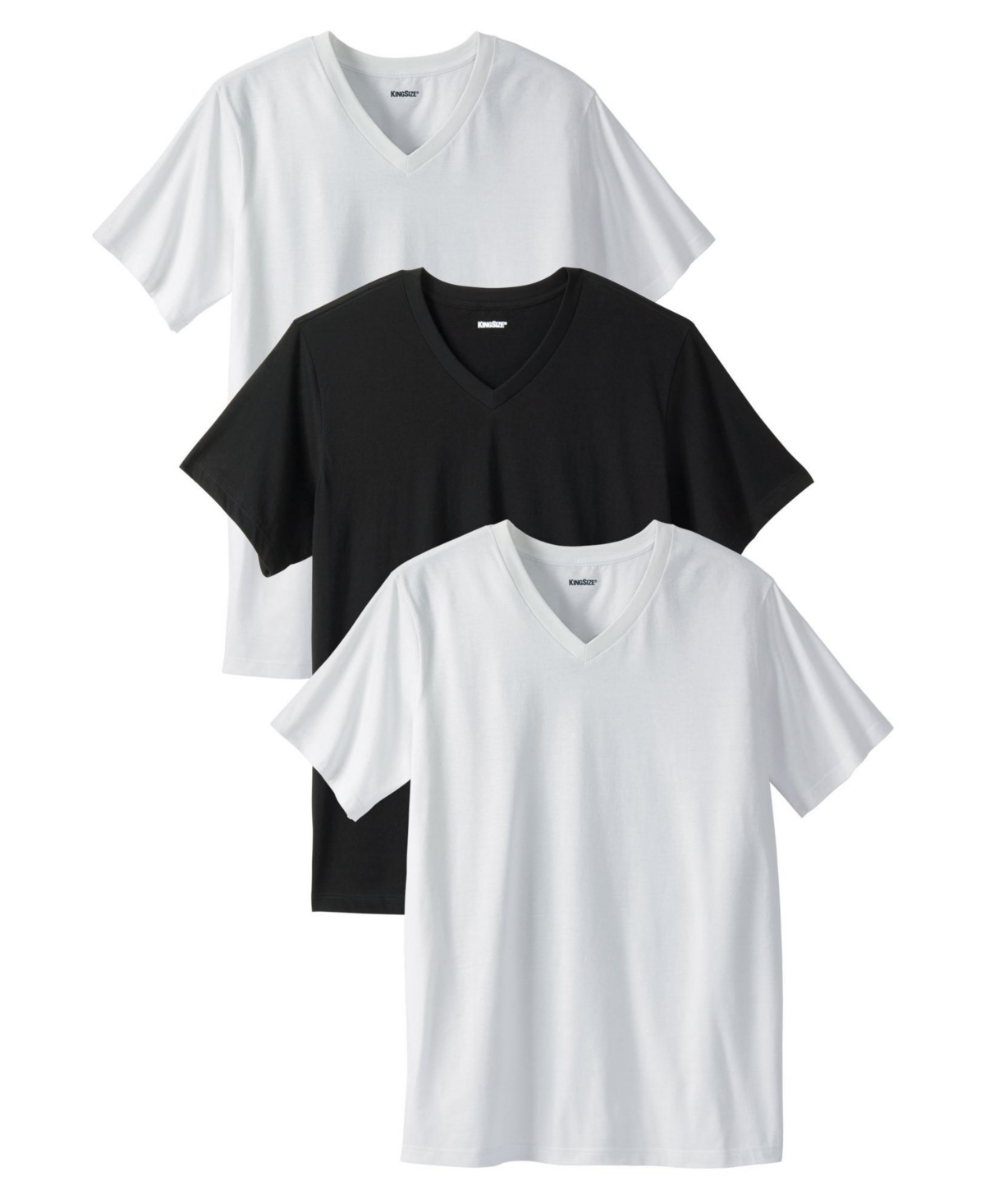 Big & Tall Cotton V-Neck Undershirt 3-Pack - Assorted basic