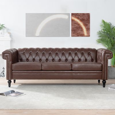  Traditional 83" Square Arm Sofa with Removable Cushions