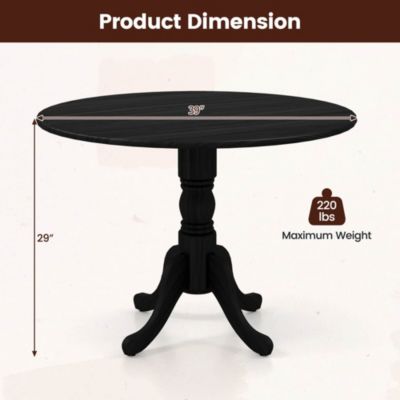 4-Person Dining Table Wooden Kitchen Table with Solid Rubber Wood Frame for Kitchen