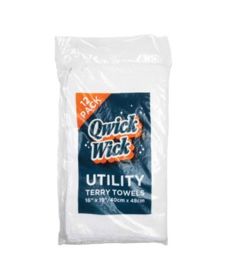 Qwick Wick Cotton Bar Mop Towels, 16"x19", Set of 12