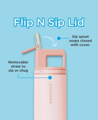 Alpine Flip 'N Sip Insulated, Leakproof Water Bottle with Straw, 20 OZ
