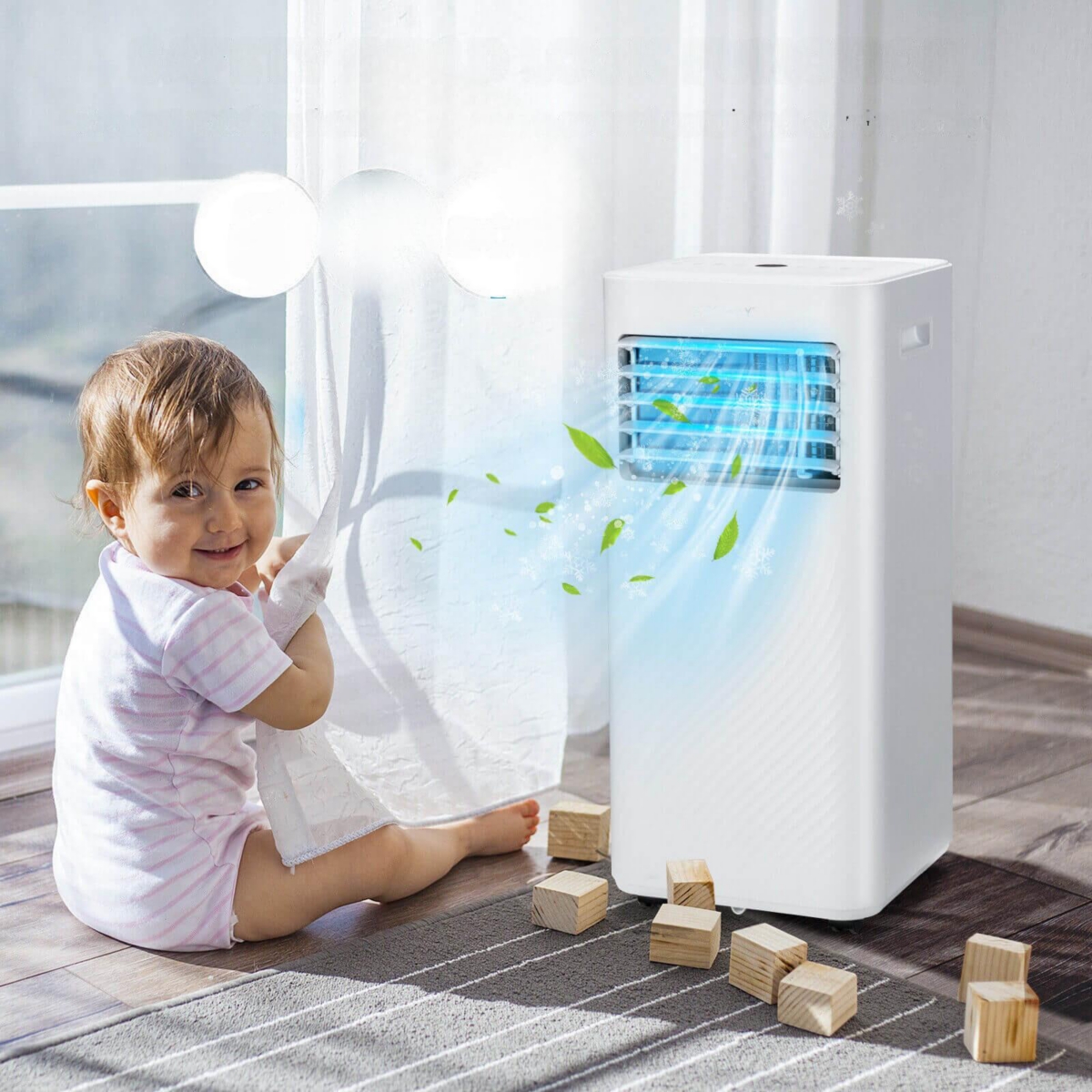 Slickblue 4-in-1 8000 Btu Air Conditioner with Cool Fan Dehumidifier and Sleep Mode