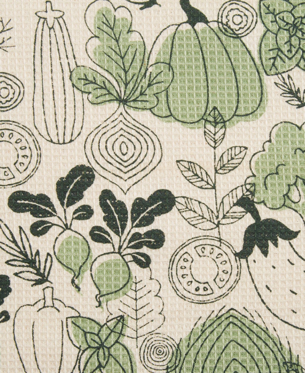 Design Imports Farmer's Market Collection Machine Washable, Dishtowel Dishcloth Set, Veggie Print, 6 Count In Veggie Print