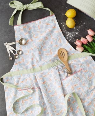 Women's Spring Summer Apron Collection Adjustable, Two Large Pockets Extra Long Ties, One Size Fits Most, Blue Blossom