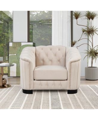 41.5" Velvet Upholstered Accent Sofa, Modern Single Sofa Chair With Thick Removable Seat Cushions