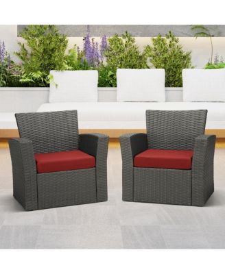 Outdoor Patio Seat Cushions Without Welt Set of 2, 20" x 19"