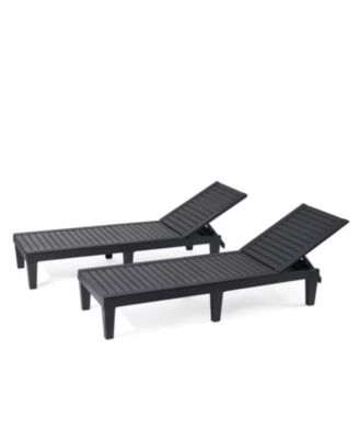 Adjustable & Waterproof Outdoor Patio Chaise Lounge Chairs - Set of 2