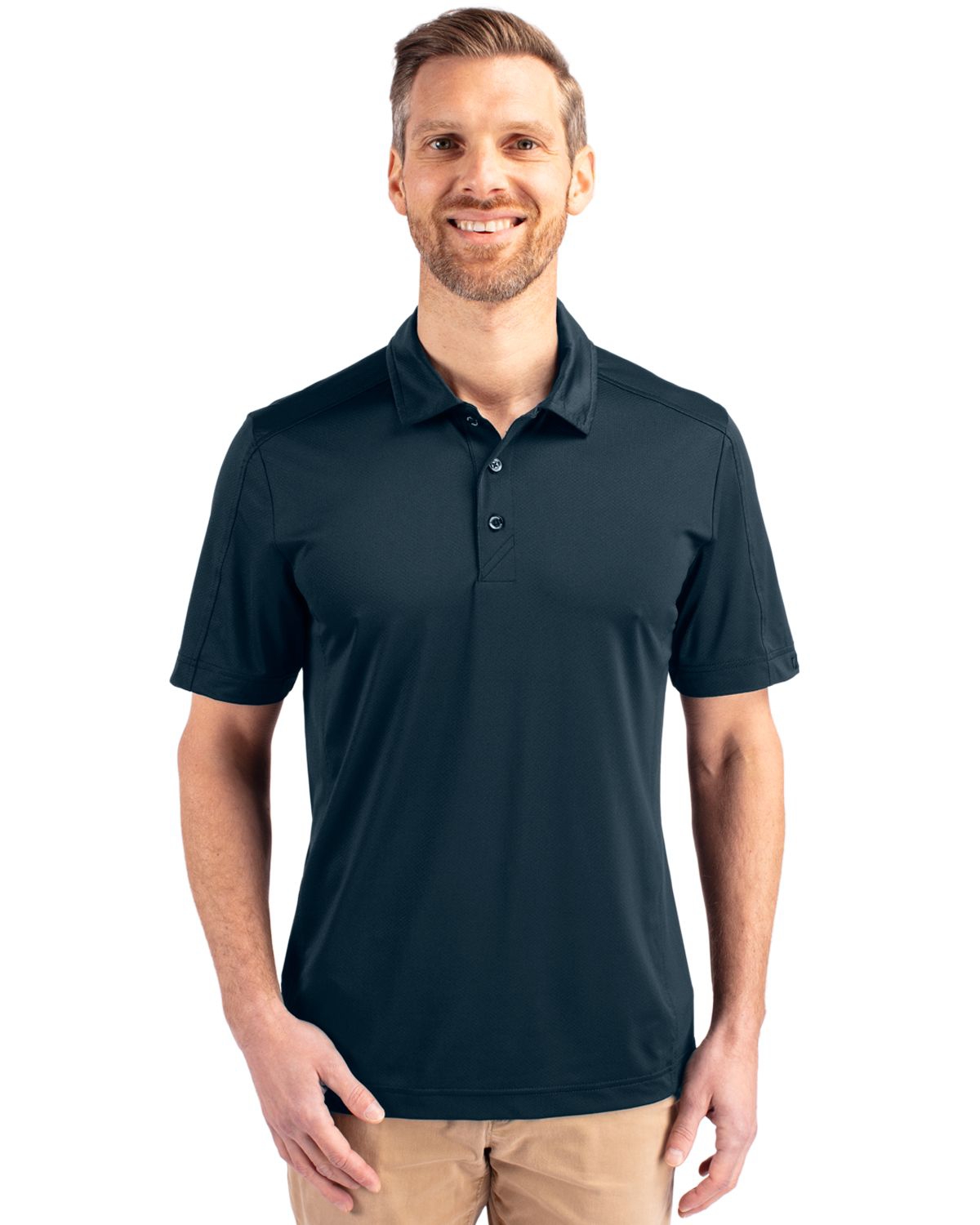 Prospect Textured Stretch Mens Short Sleeve Polo Shirt - White