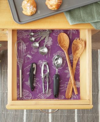 Fridge Liner Collection Non-Adhesive, Cut to Fit, 12x24", Eggplant Market, 6 Piece