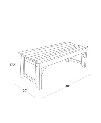 Backless All-Weather Outdoor Bench for Patio Garden