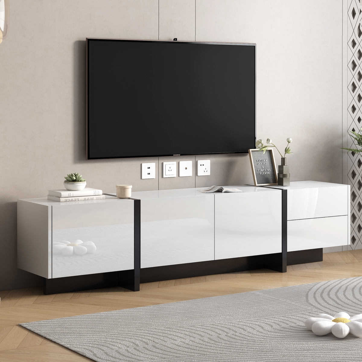 Modern Rectangle Tv Stand for TVs Up To 80"