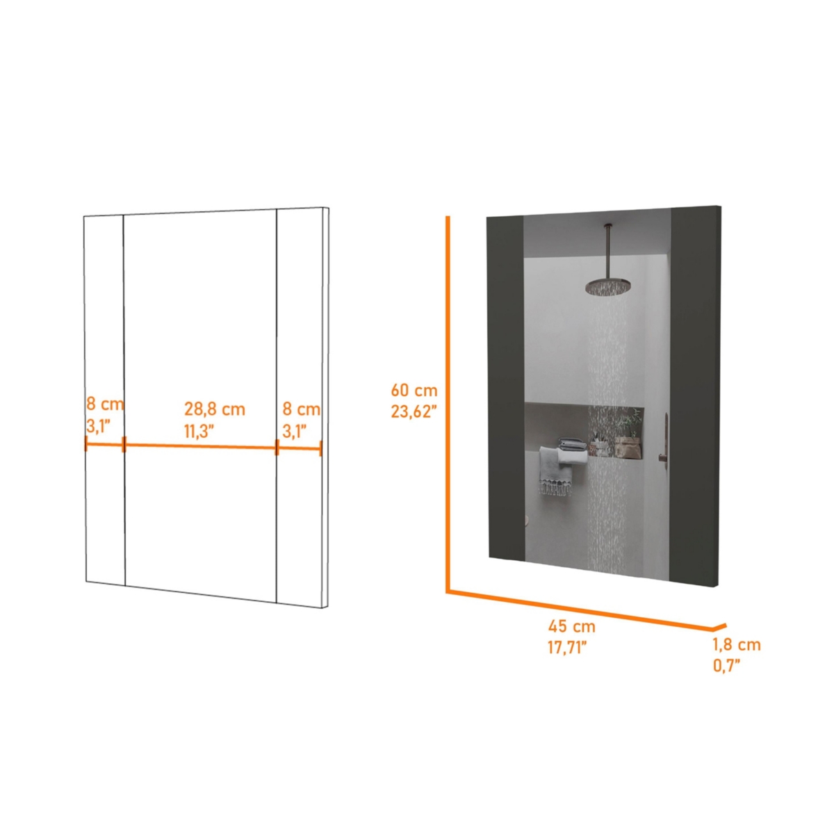 Streamdale Furniture Barrington Rectangle MirrorWengue - Black