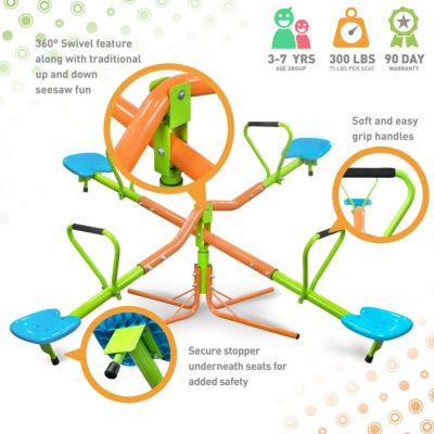 4-Seat Rotating Seesaw for Kids Age 3+