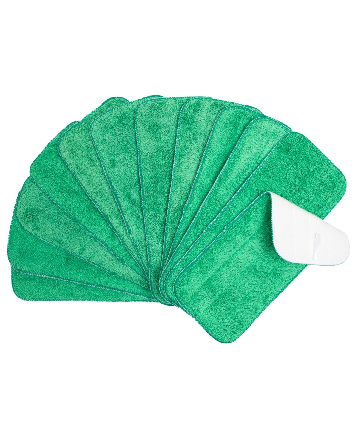 Microfiber Flat Wet Mop Refills (12 Pack) - 13", Color Options - Green