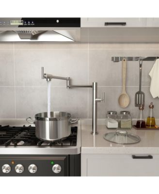 Industrial Single Hole Two Handles Deck Mount Kitchen Pot Filler Faucet