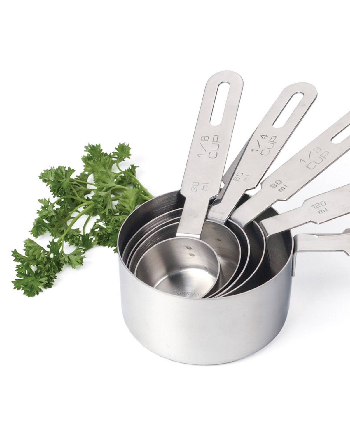 Rsvp International Endurance Stainless Steel 5 Piece Measuring Cup Set In Silver