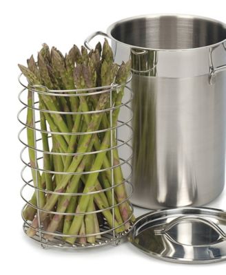 Endurance 18/8 Stainless Steel 8"x6"x9" Asparagus Steamer Pot Lid