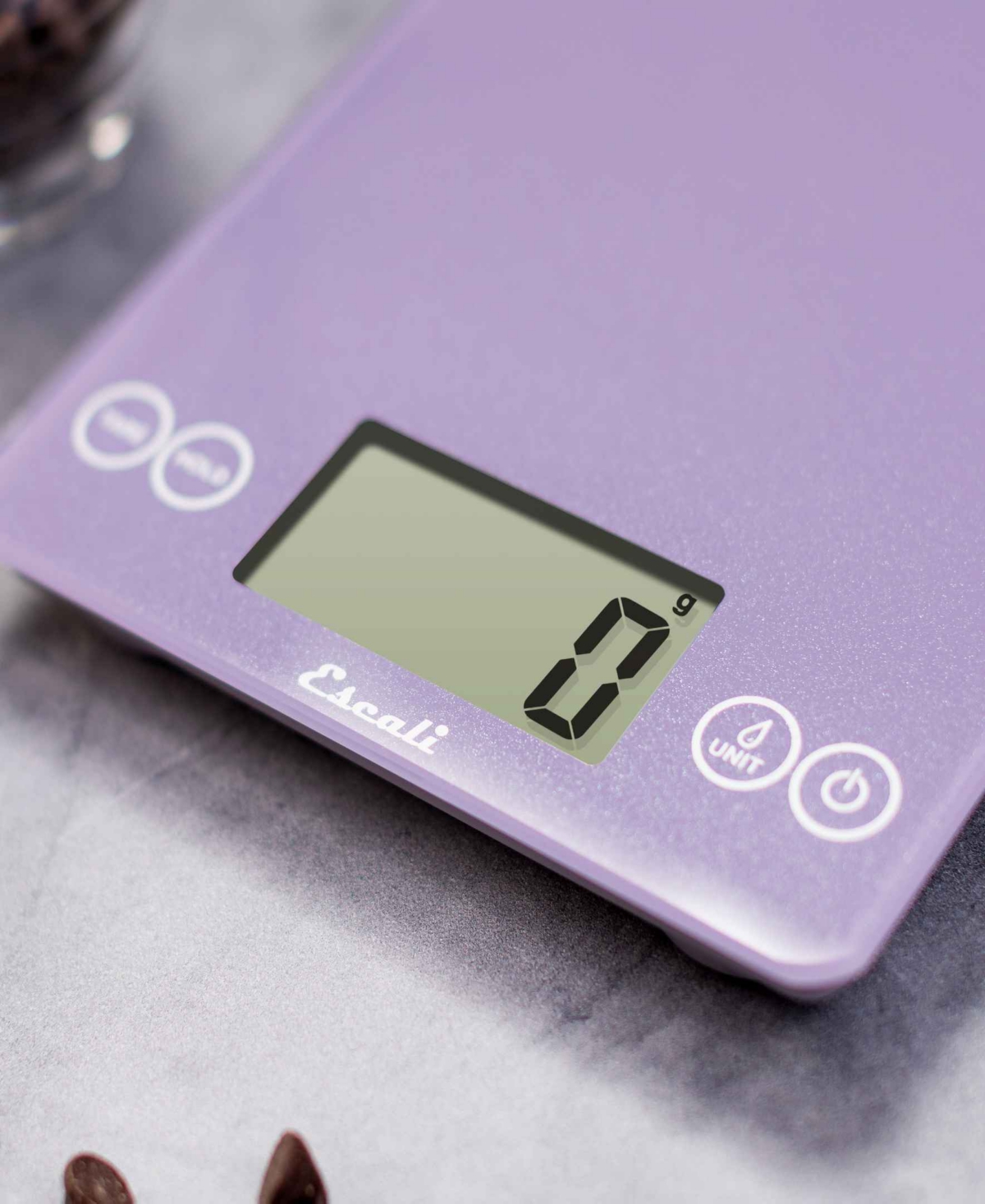 Escali Arti Classic Up To 15lbs. Glass Digital Kitchen Scale And 50% Larger Display In Violet